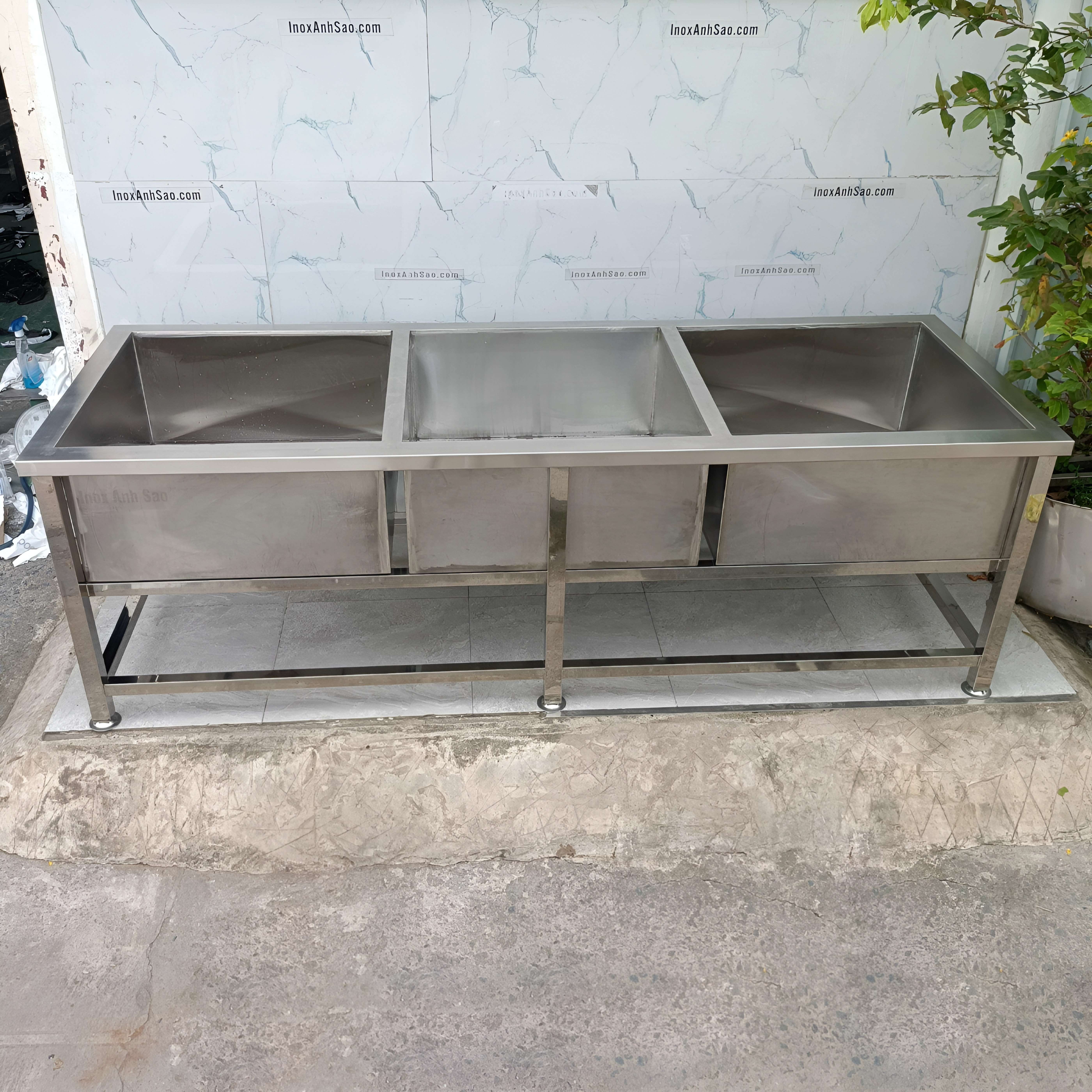 BỒN RỬA INOX 3 HỘC B20 | KnY | Công Ty TNHH INOX Ánh Sao